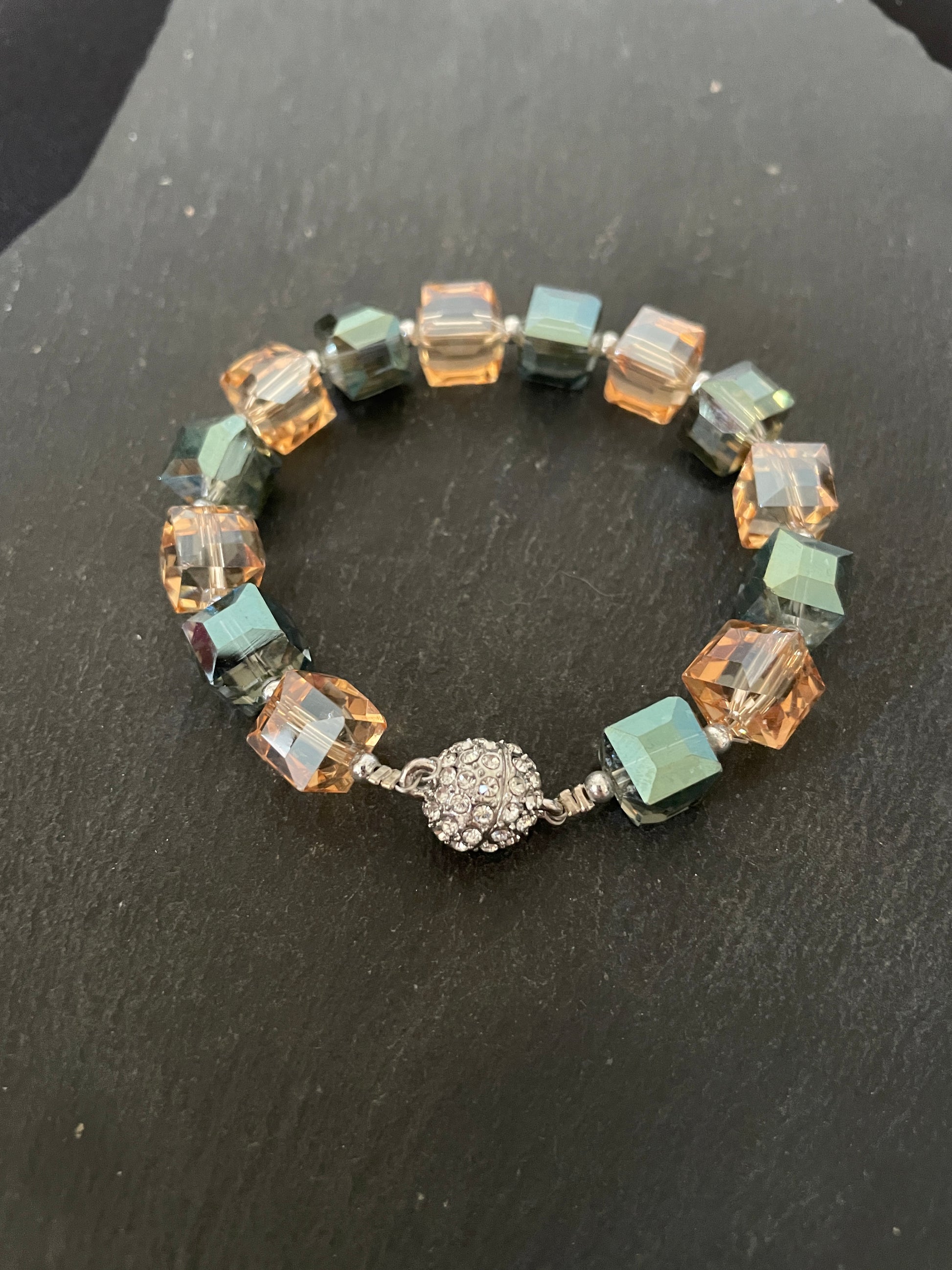 Square Coloured Bead Bracelet image 0