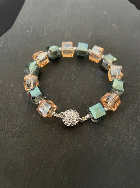 Square Coloured Bead Bracelet image 0
