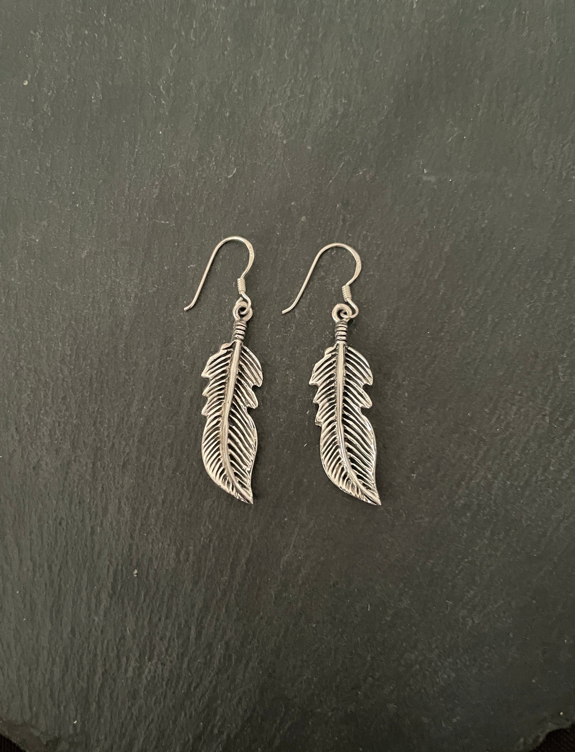 Silver Feather Earrings image 0