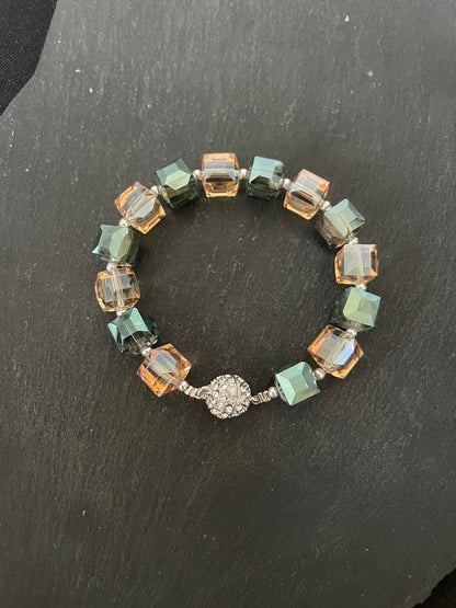 Square Coloured Bead Bracelet image 1