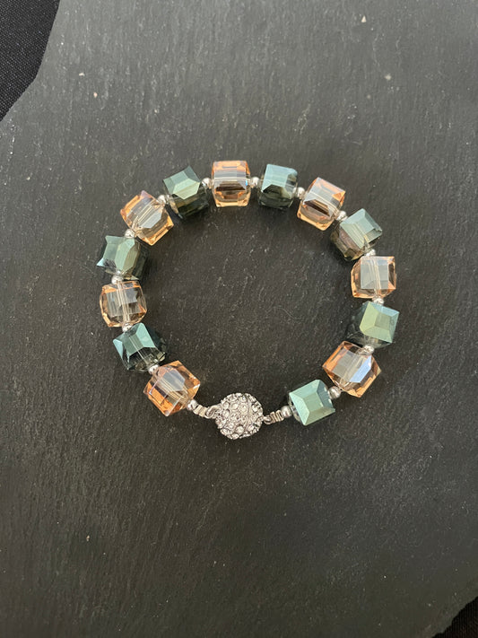 Square Coloured Bead Bracelet image 1
