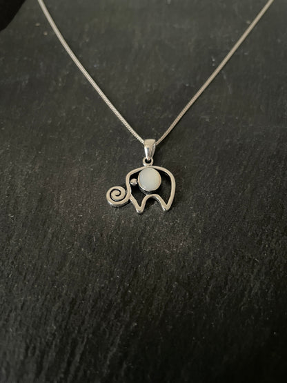 Mother of Pearl Elephant Pendant image 1