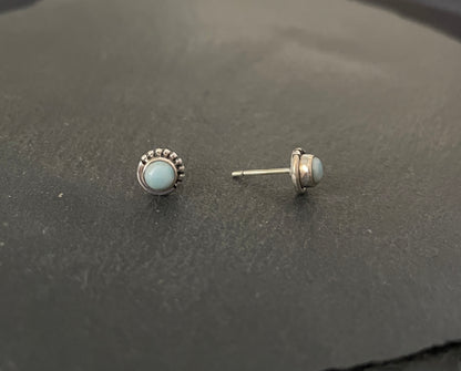 Round Larimar Studs image 1