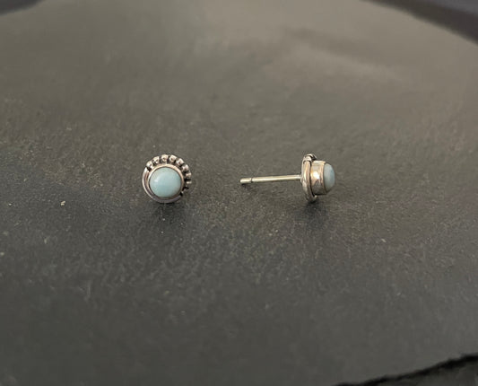 Round Larimar Studs image 1