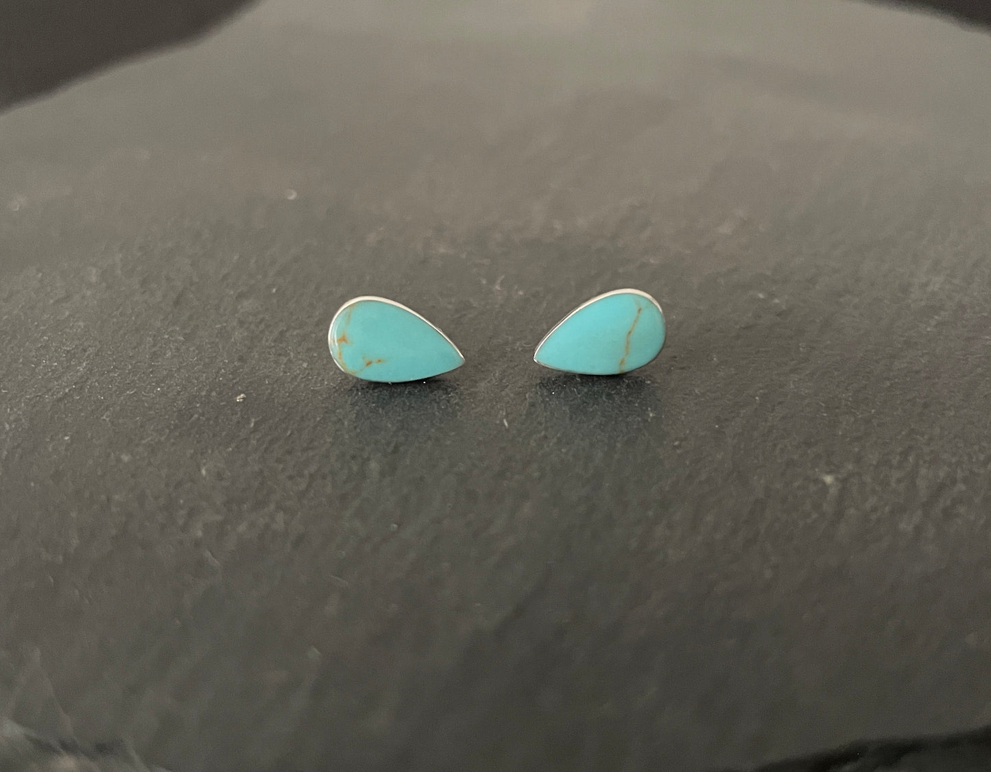 Turquoise Teardrop Stud Earrings image 0