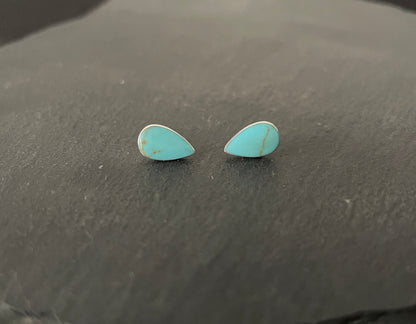 Turquoise Teardrop Stud Earrings image 0
