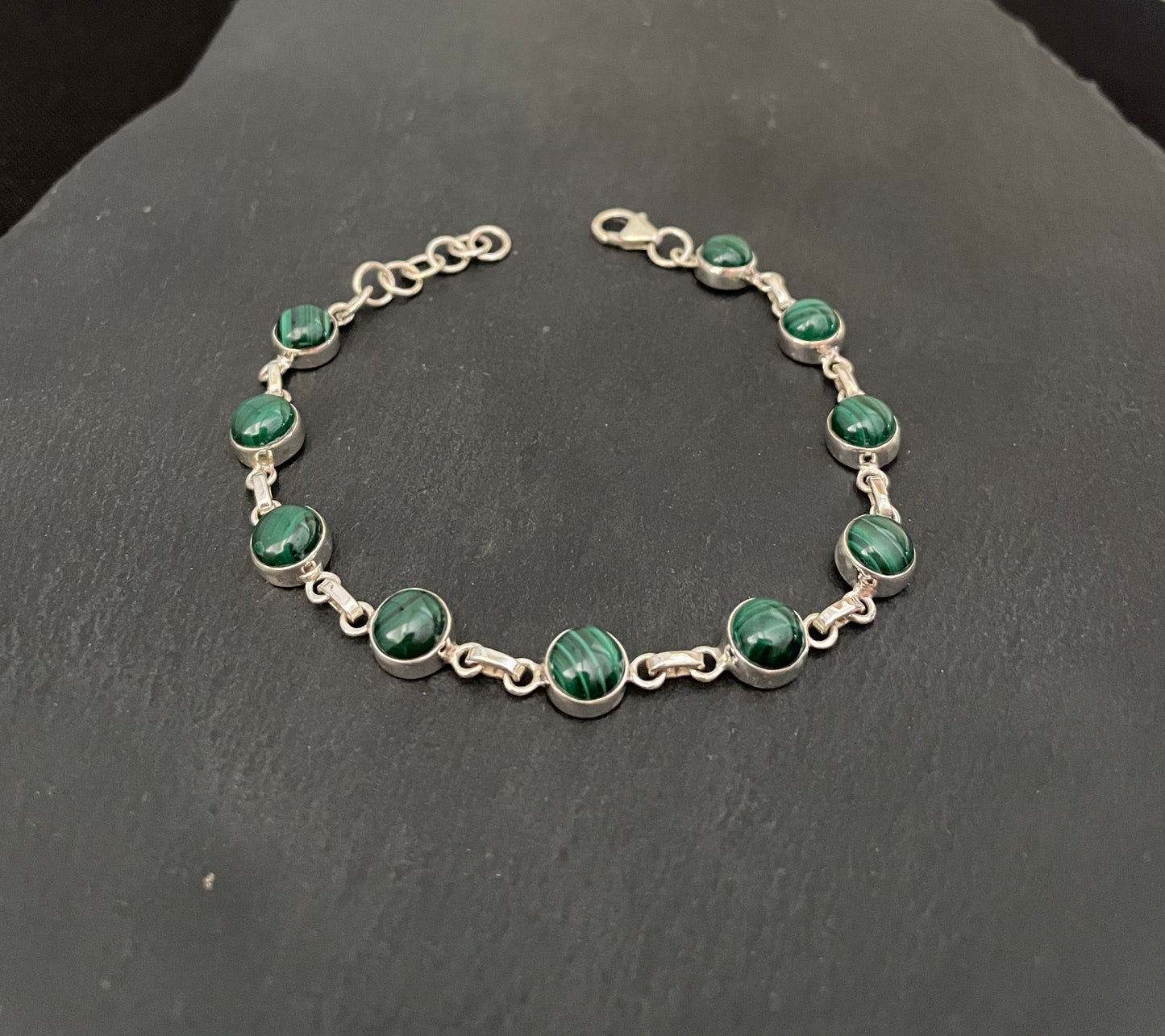 Round Malachite Bracelet image 0