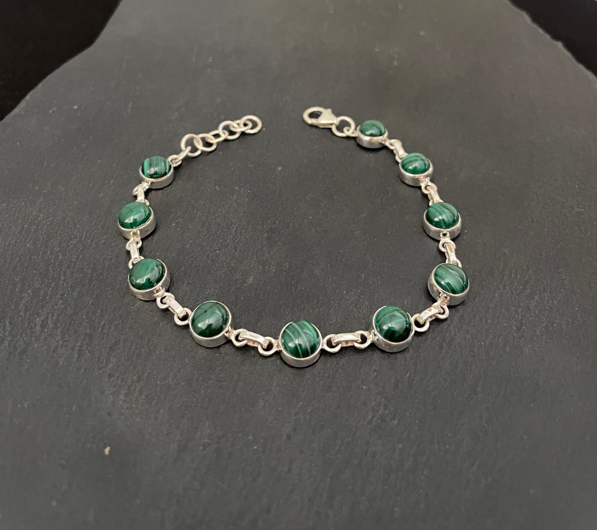 Round Malachite Bracelet image 0