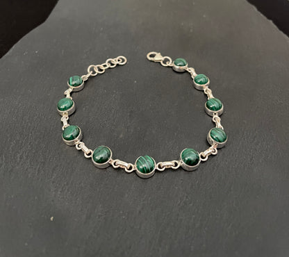 Round Malachite Bracelet image 0