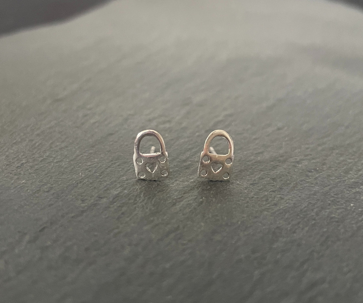 Silver Padlock Studs image 0