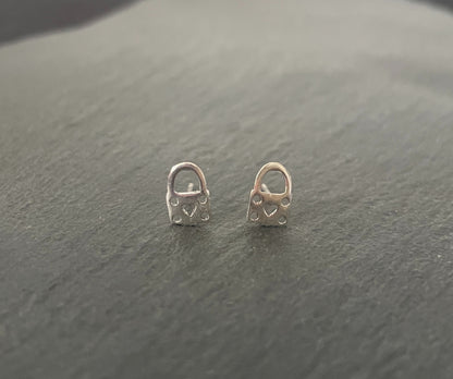Silver Padlock Studs image 0