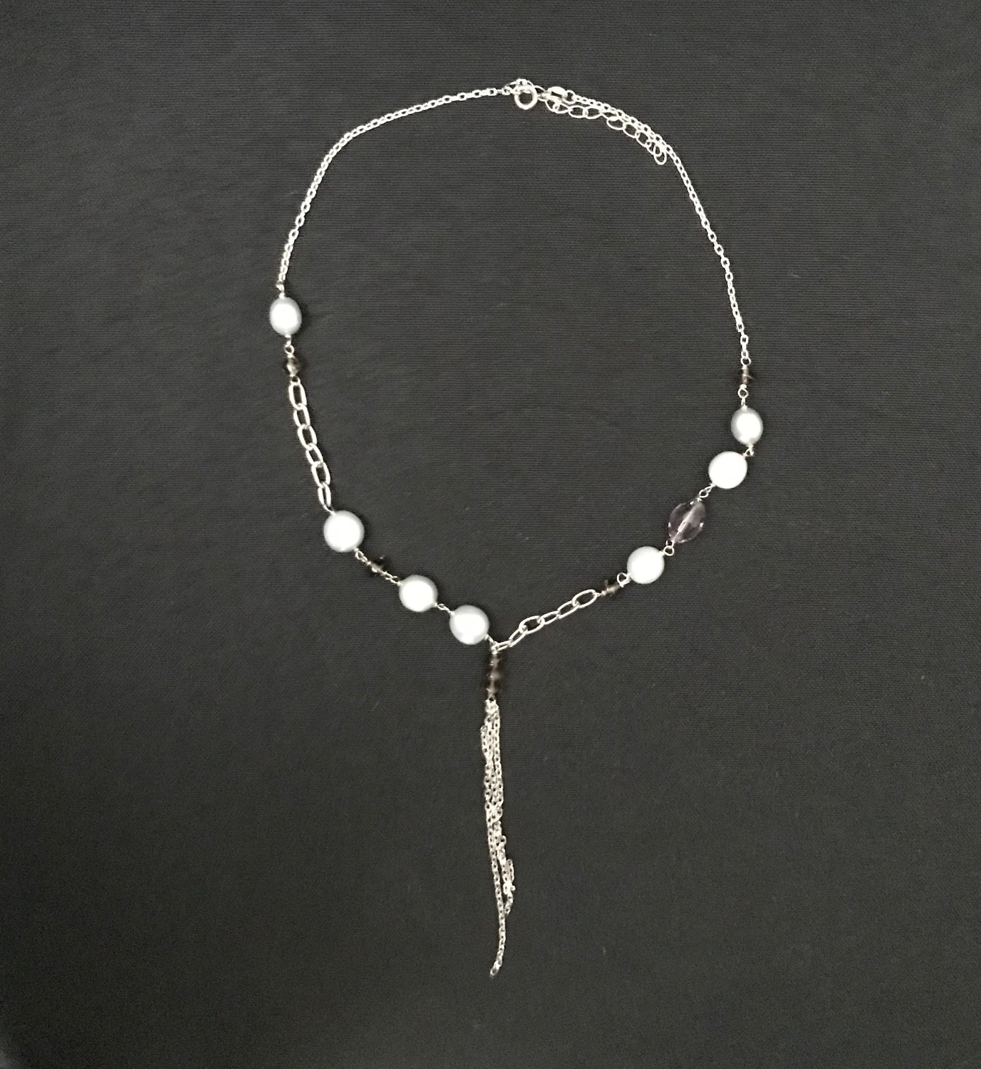 Pearl and Silver Necklace image 0