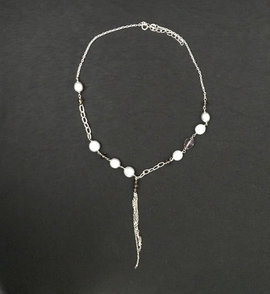 Pearl and Silver Necklace image 0
