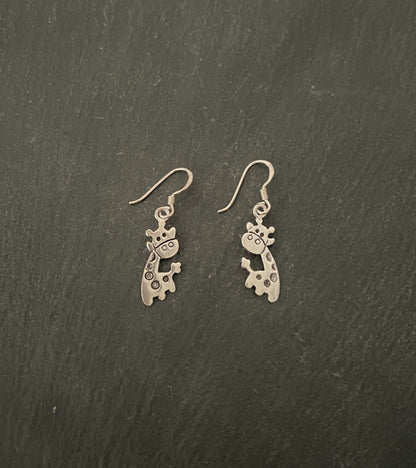 Silver Giraffe Earrings image 0