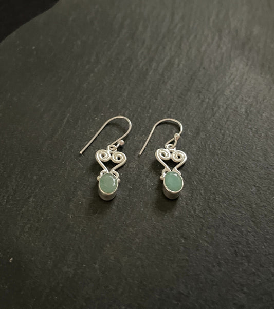 Emerald and Silver Earrings image 1
