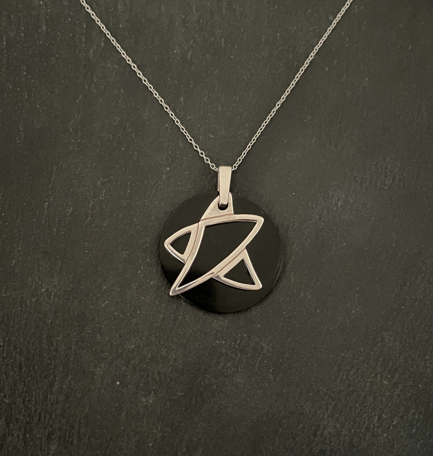 Black Onyx and Silver Star Pendant image 0