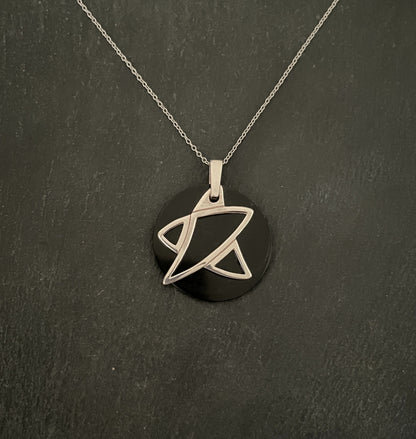 Black Onyx and Silver Star Pendant image 0