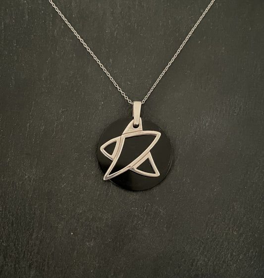 Black Onyx and Silver Star Pendant image 0