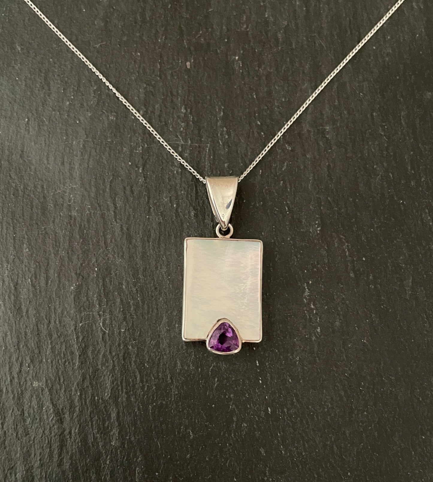 Amethyst and Mother of Pearl Pendant image 0