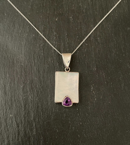 Amethyst and Mother of Pearl Pendant image 0