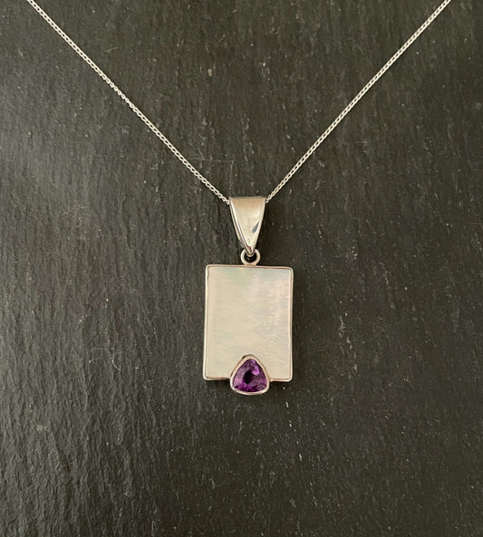 Amethyst and Mother of Pearl Pendant image 0