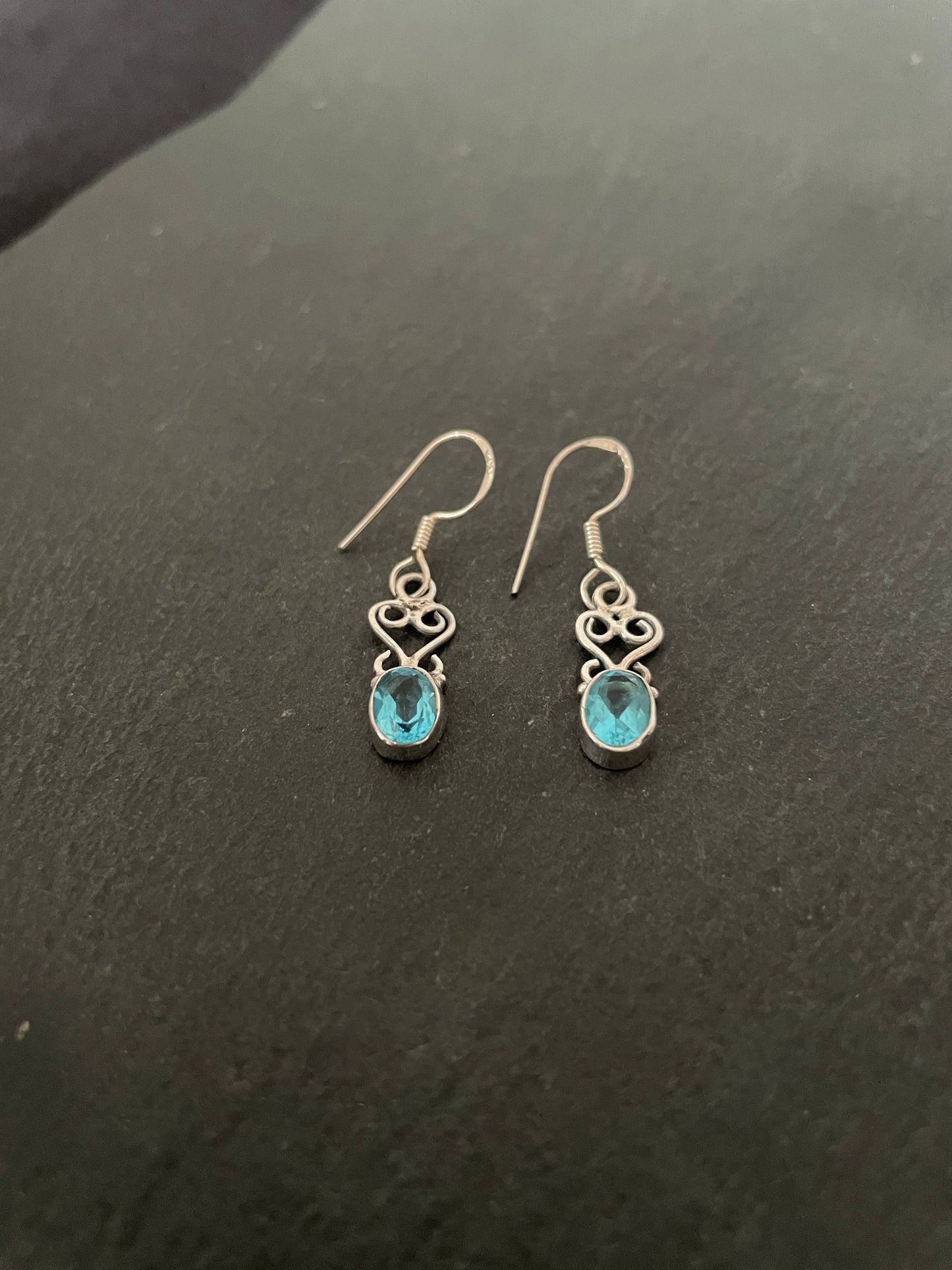 Blue Topaz and Silver Drop Earrings image 1