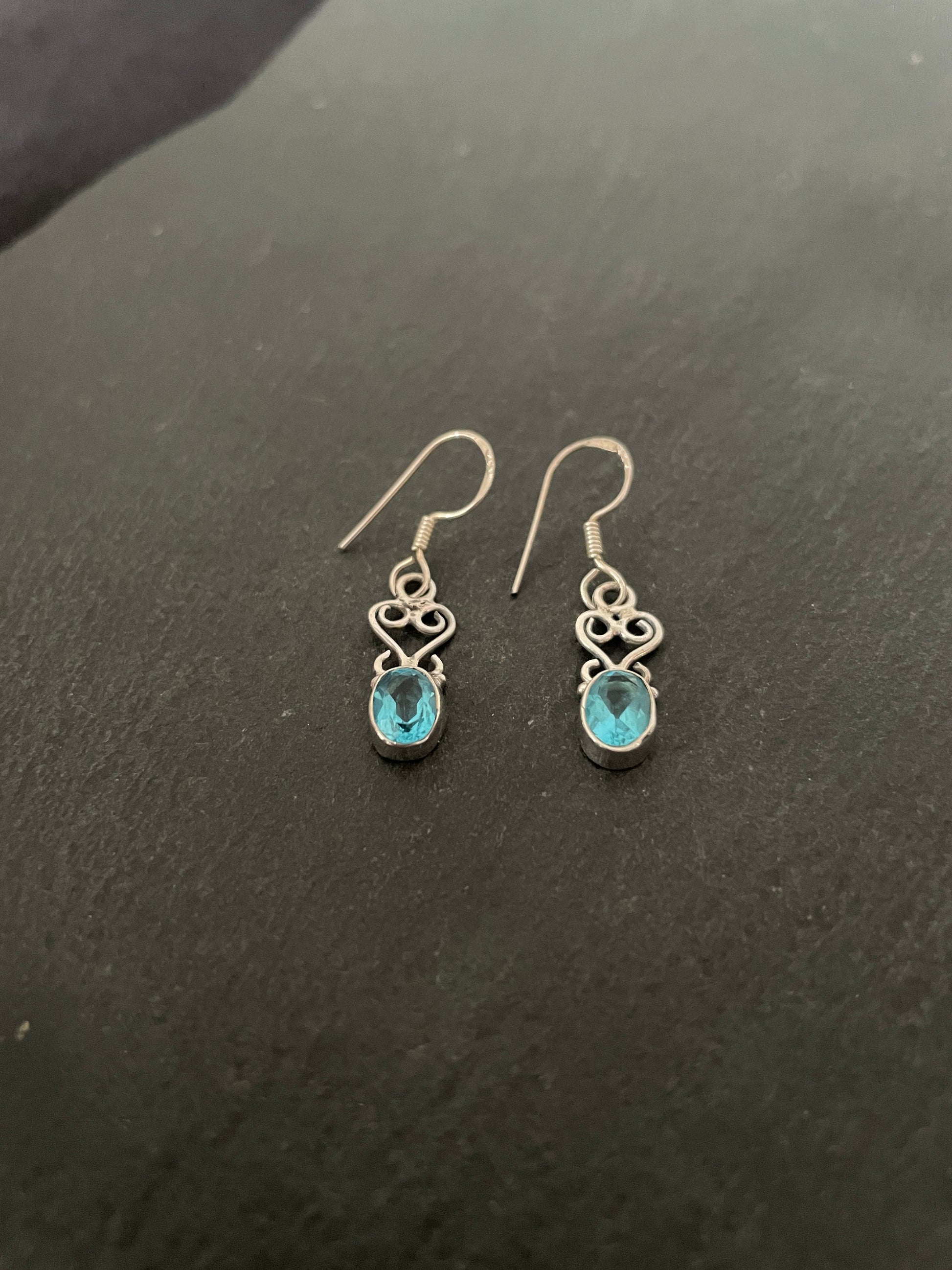 Blue Topaz and Silver Drop Earrings image 1