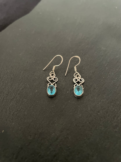 Blue Topaz and Silver Drop Earrings image 1
