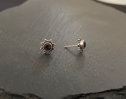 Smokey Quartz Stud Earrings image 1