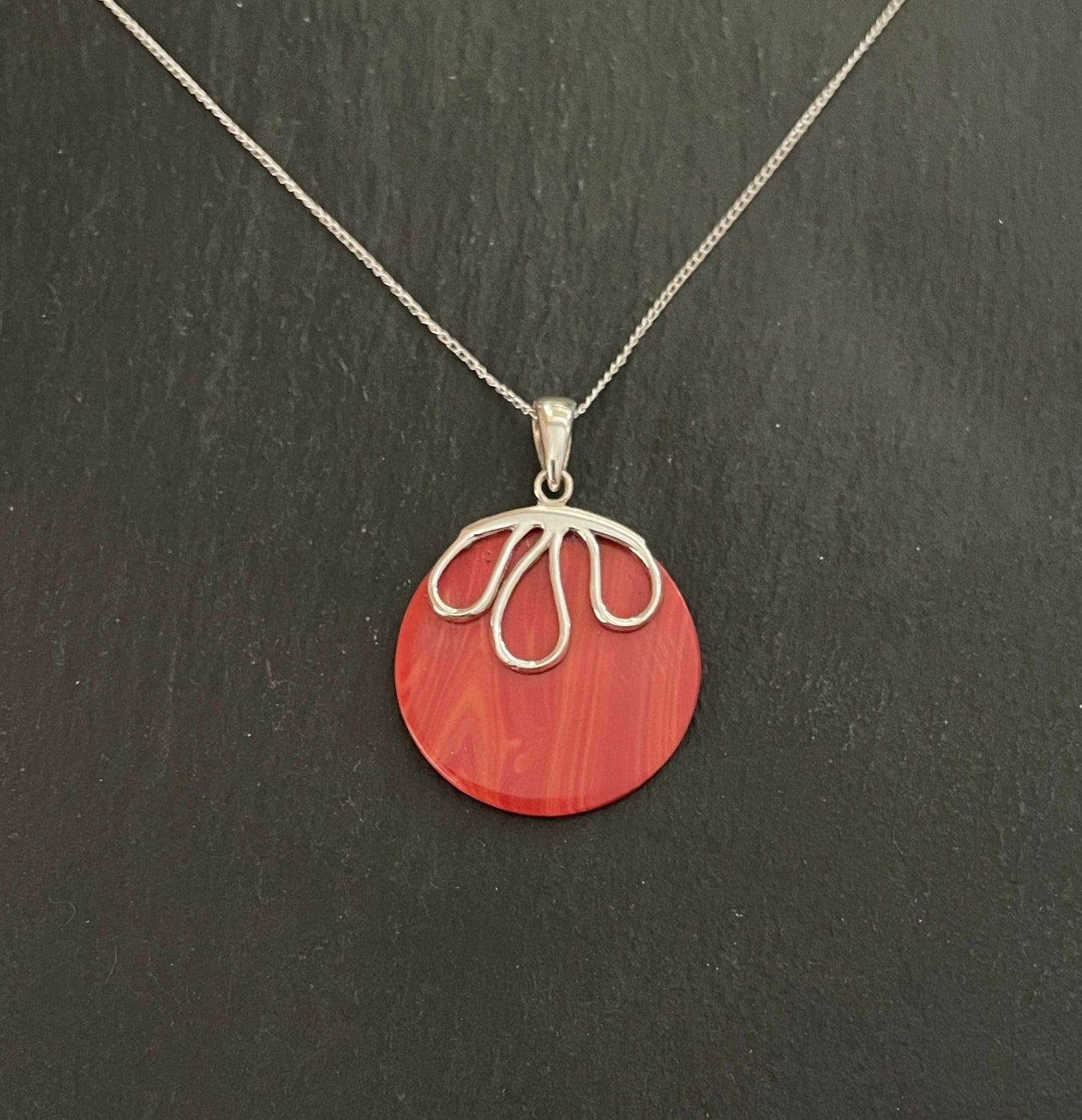 Round Coral Pendant image 0