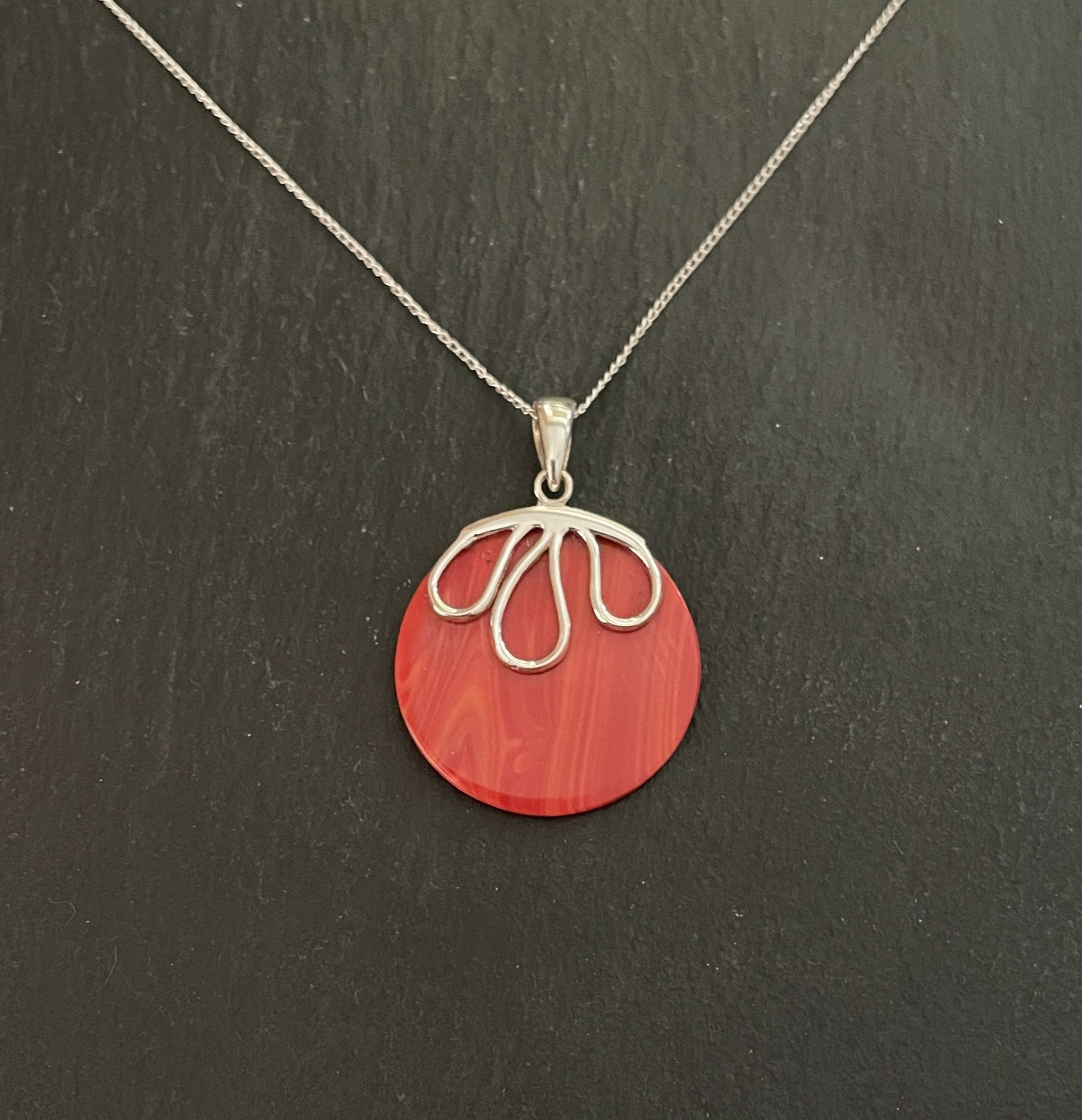 Round Coral Pendant image 0