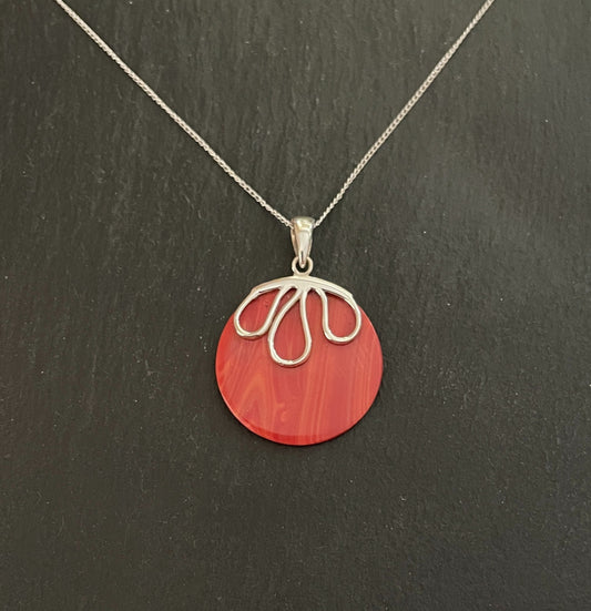 Round Coral Pendant image 0