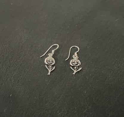 Silver Rose Earrings image 1