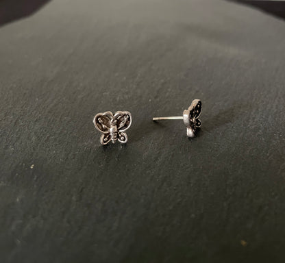 Silver Butterfly Studs image 1