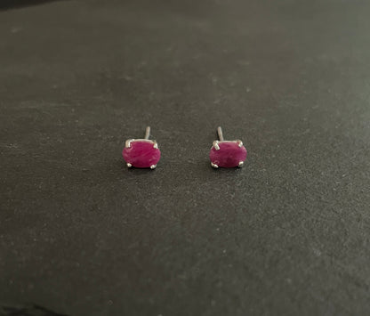 Oval Ruby Studs image 0