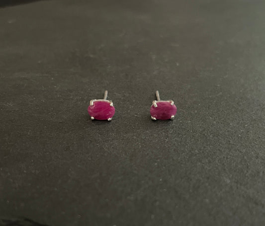 Oval Ruby Studs image 0