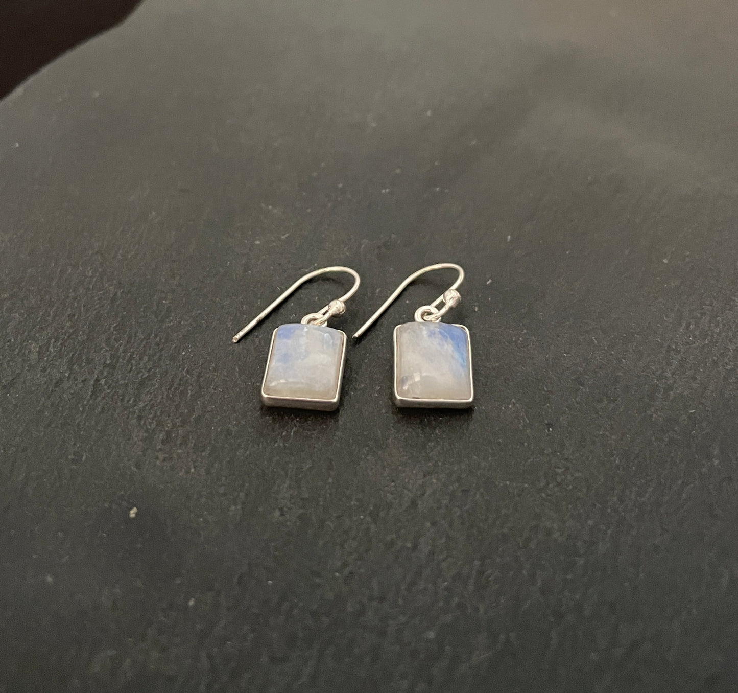 Moonstone Rectangle Earrings image 1