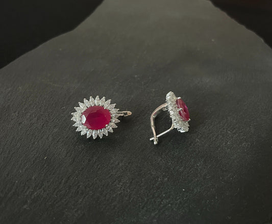 Ruby and Cubic Zirconia Studs image 1