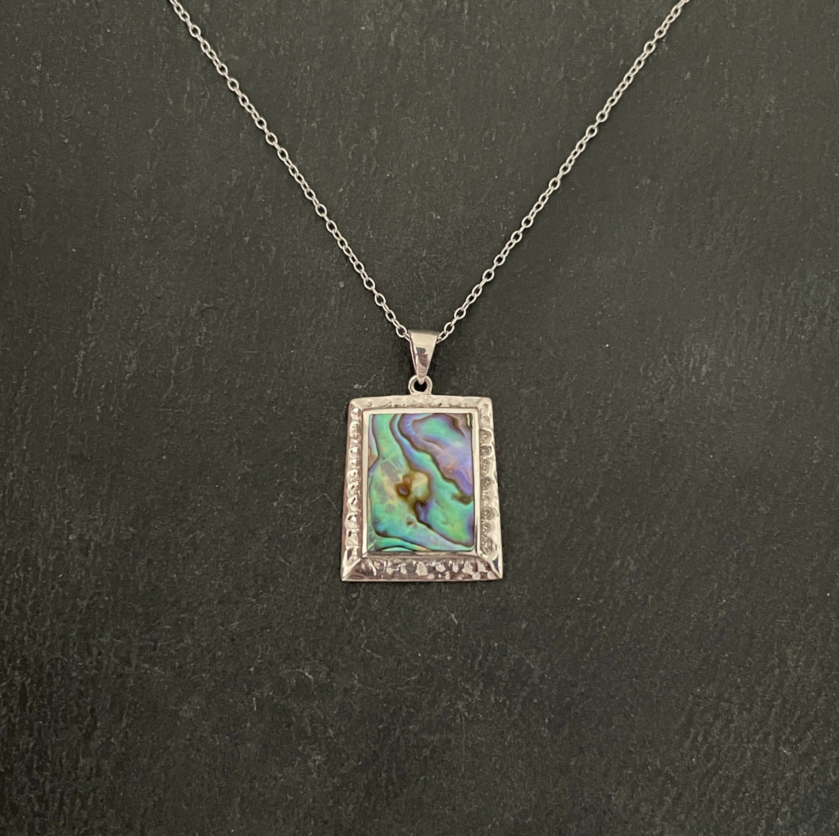 Rectangle Paua Shell Pendant image 0