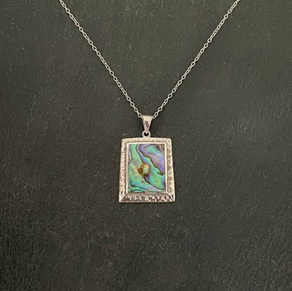 Rectangle Paua Shell Pendant image 0