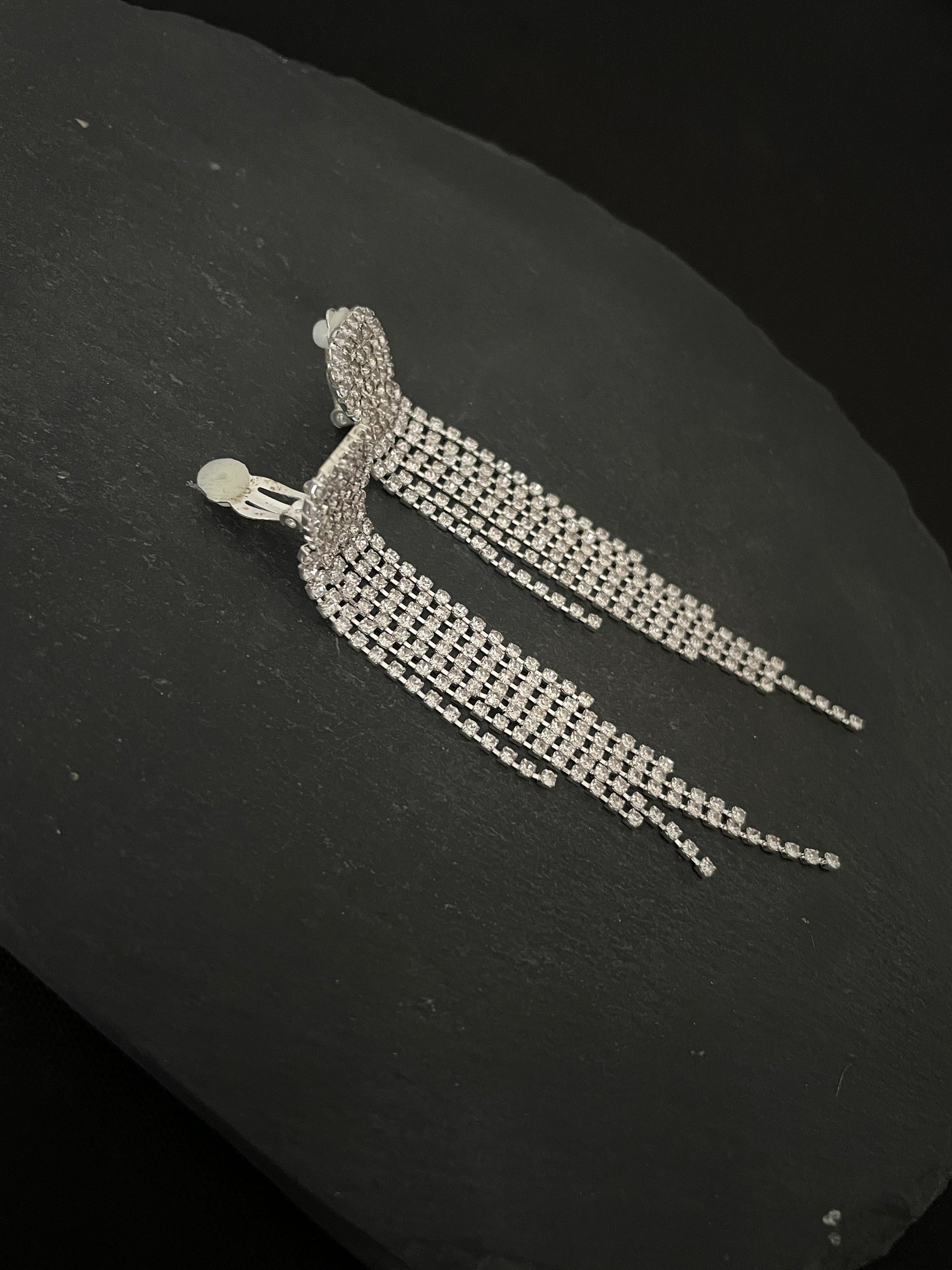 Bling Drop Clip On Earrings image 1