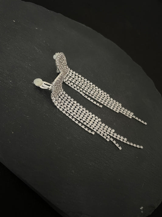 Bling Drop Clip On Earrings image 1