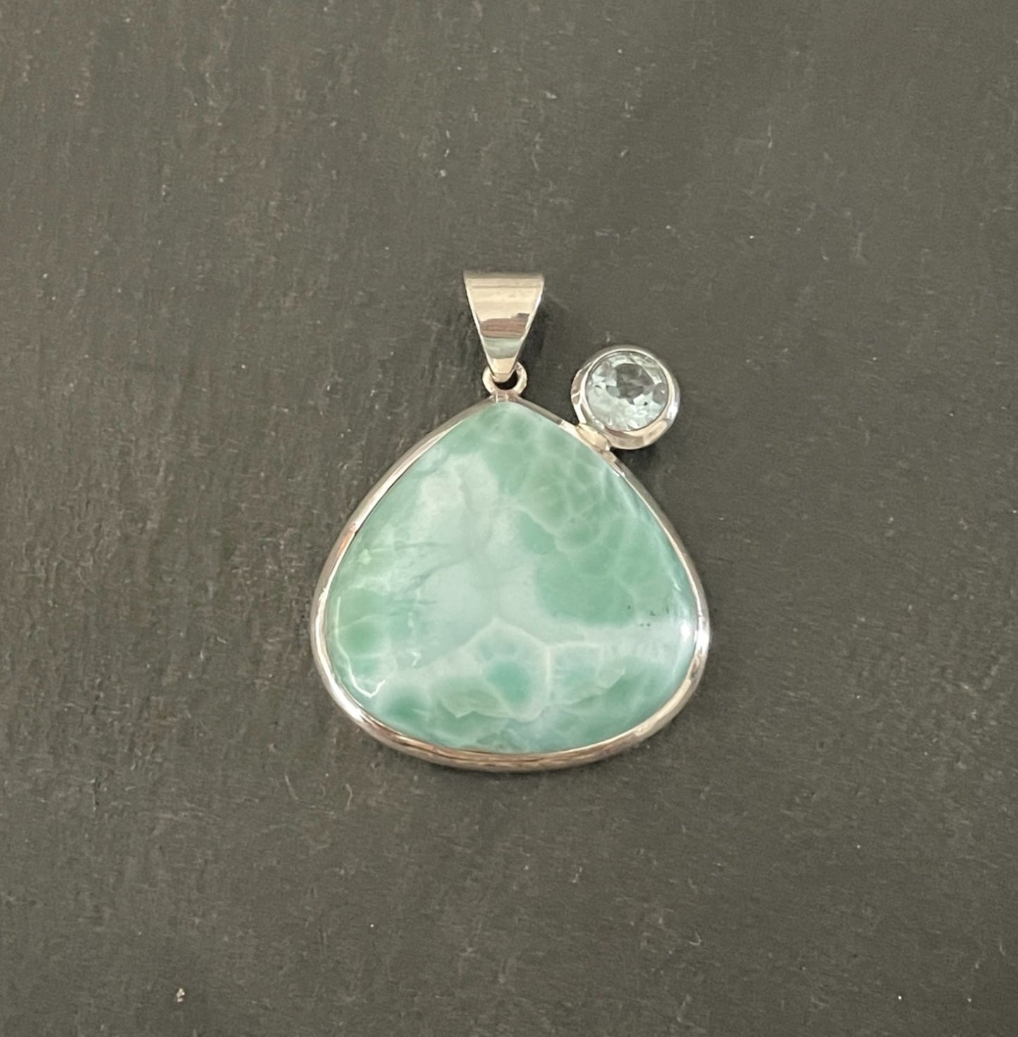 Larimar and Blue Topaz Teardrop Pendant image 0
