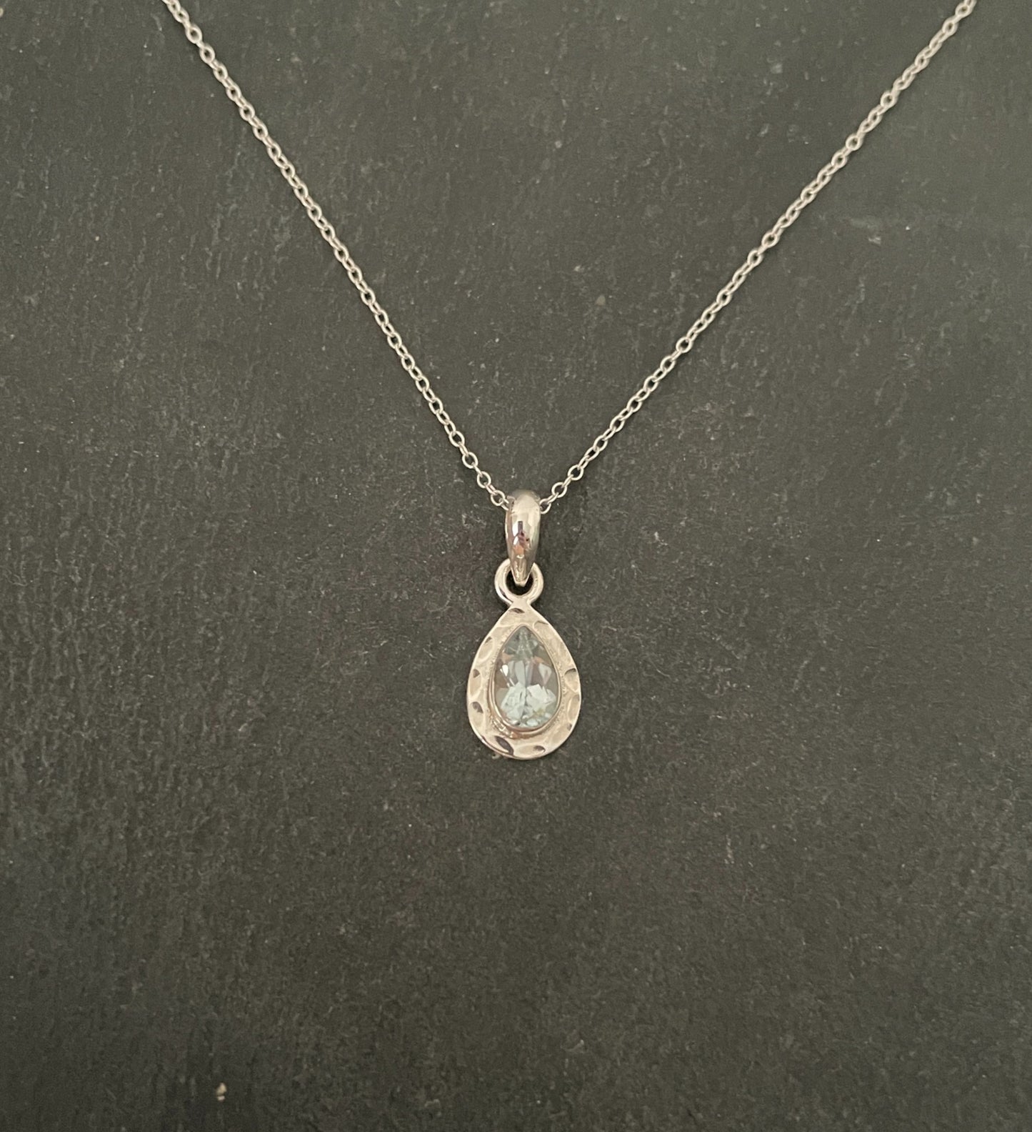 Blue Topaz Teardrop Pendant image 0