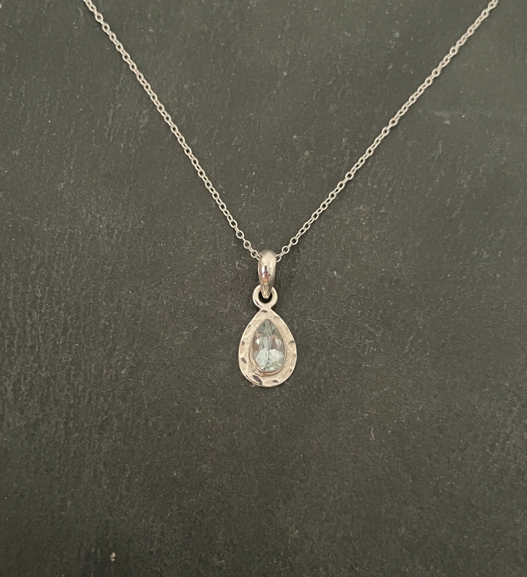 Blue Topaz Teardrop Pendant image 0