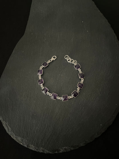 Square Amethyst Bracelet image 2