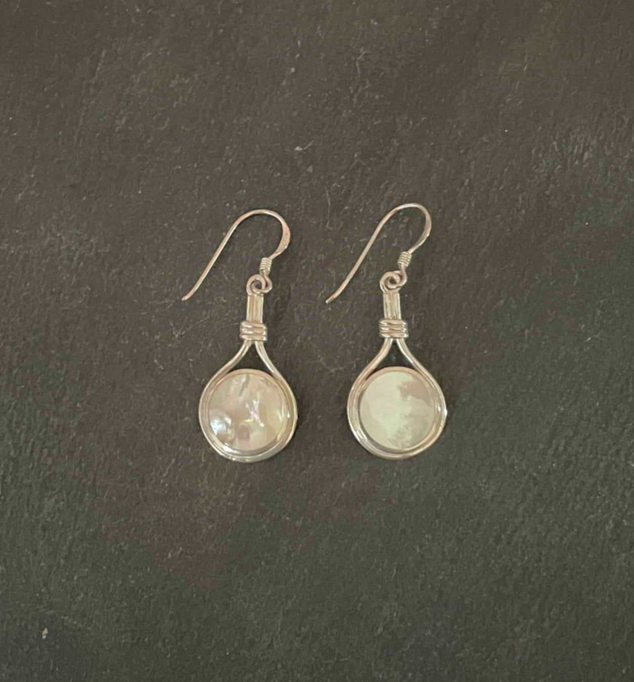 Round Mother Of Pearl Earrings image 0