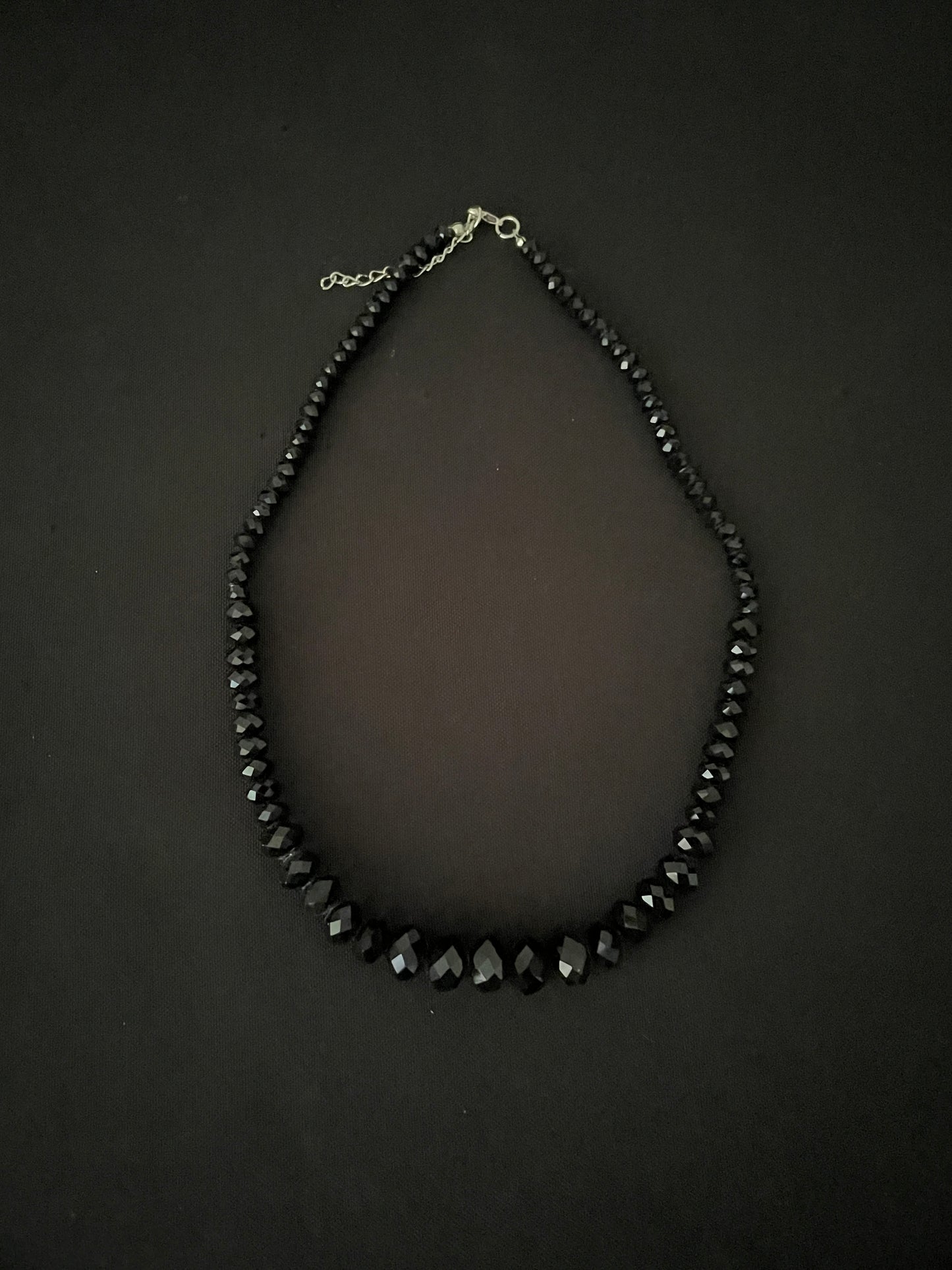 Black Bead Necklace image 1