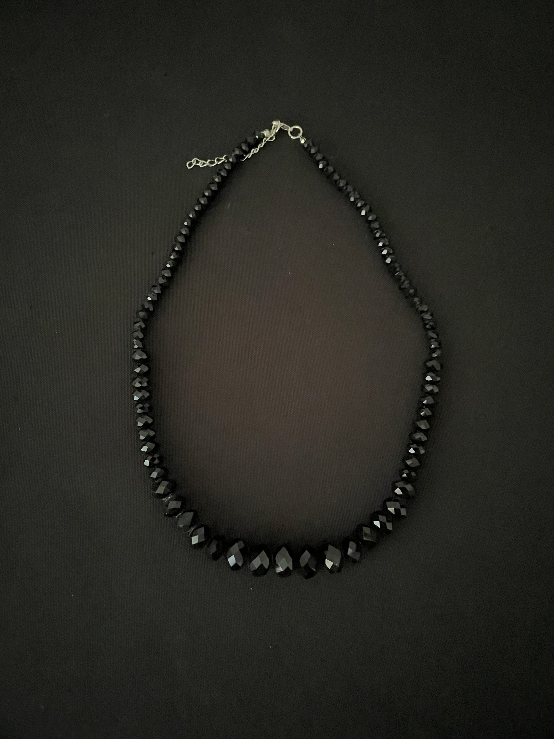 Black Bead Necklace image 1