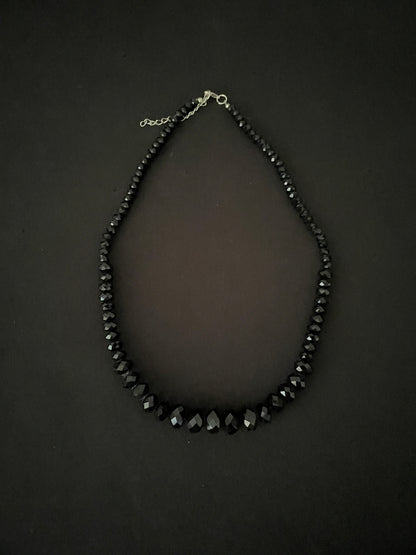 Black Bead Necklace image 1